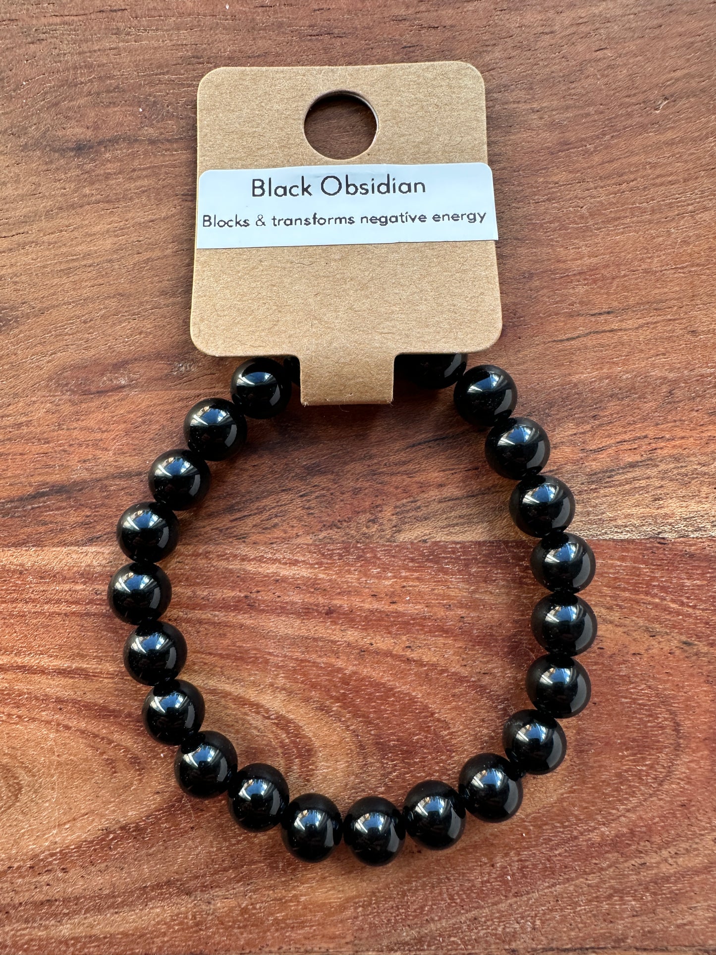 Black Obsidian Bead Bracelet