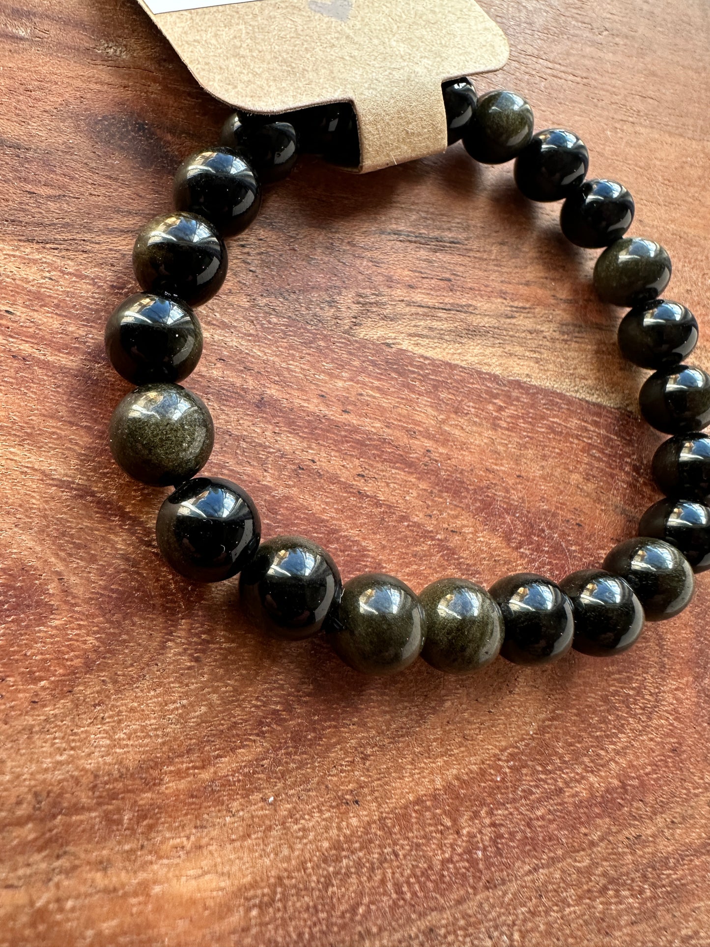 Goldsheen Obsidian Bead Bracelet