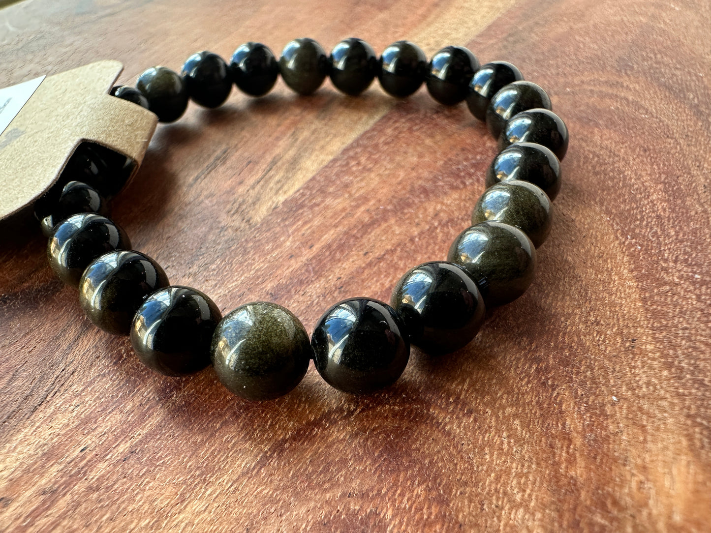 Goldsheen Obsidian Bead Bracelet