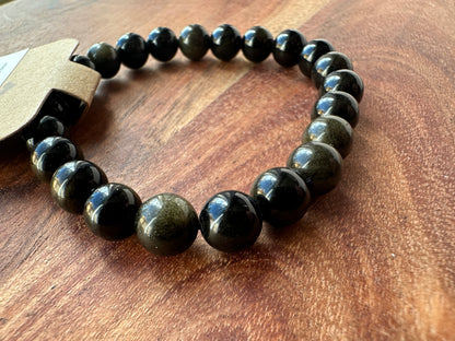 Goldsheen Obsidian Bead Bracelet