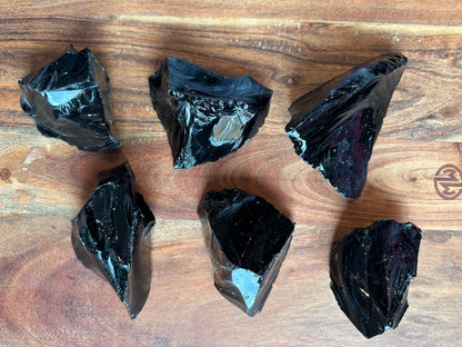 Raw Black Obsidian Chunks