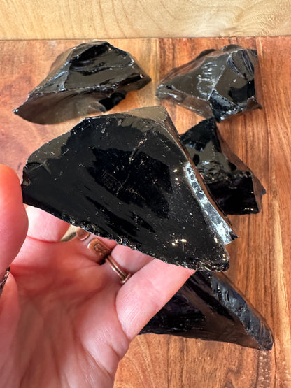 Raw Black Obsidian Chunks