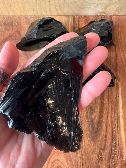Raw Black Obsidian Chunks