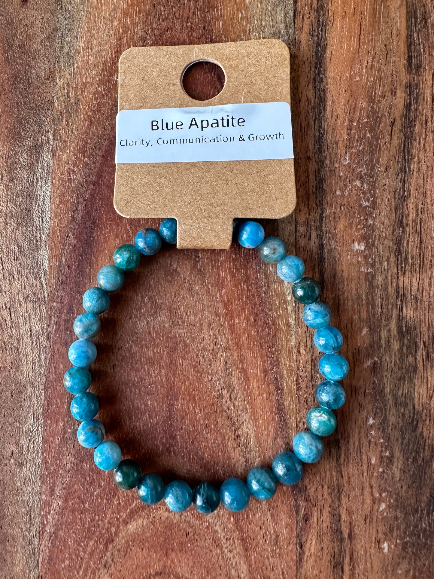Blue Apatite Bead Bracelet