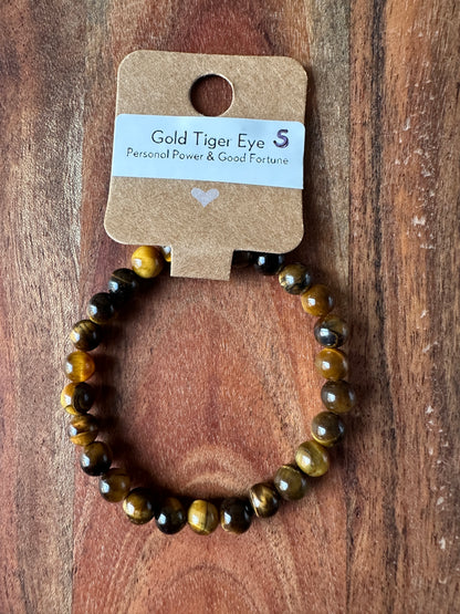 Gold Tiger Eye Bead Bracelet