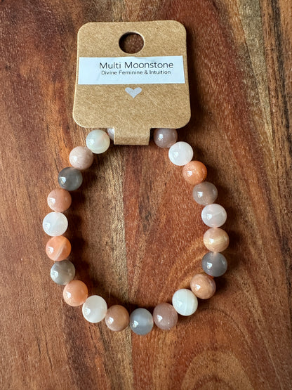 Multi Moonstone Bead Bracelet