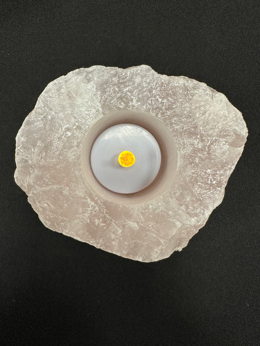 Rose Quartz T-lite Candle Holder
