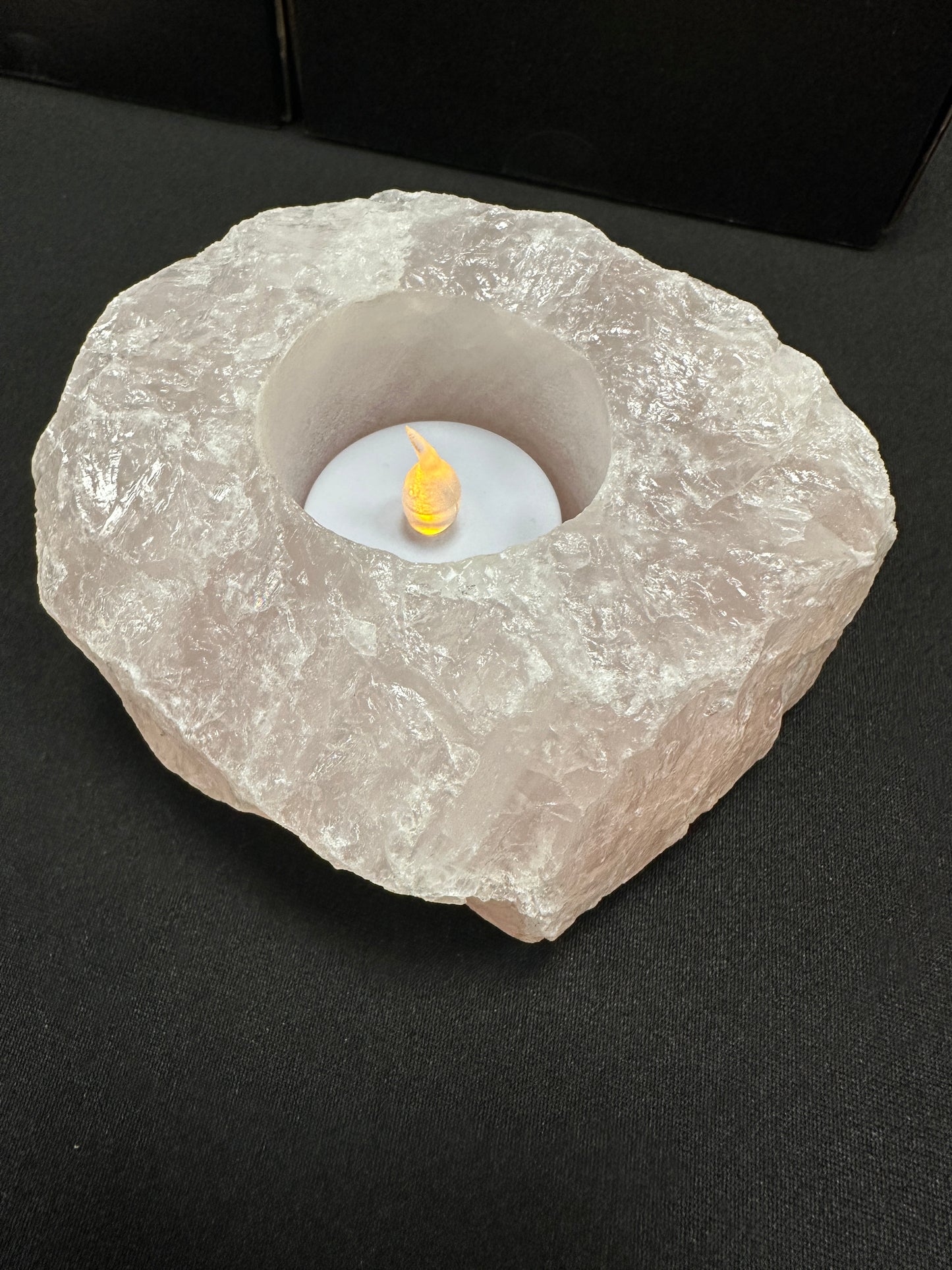Rose Quartz T-lite Candle Holder