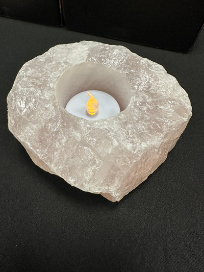Rose Quartz T-lite Candle Holder