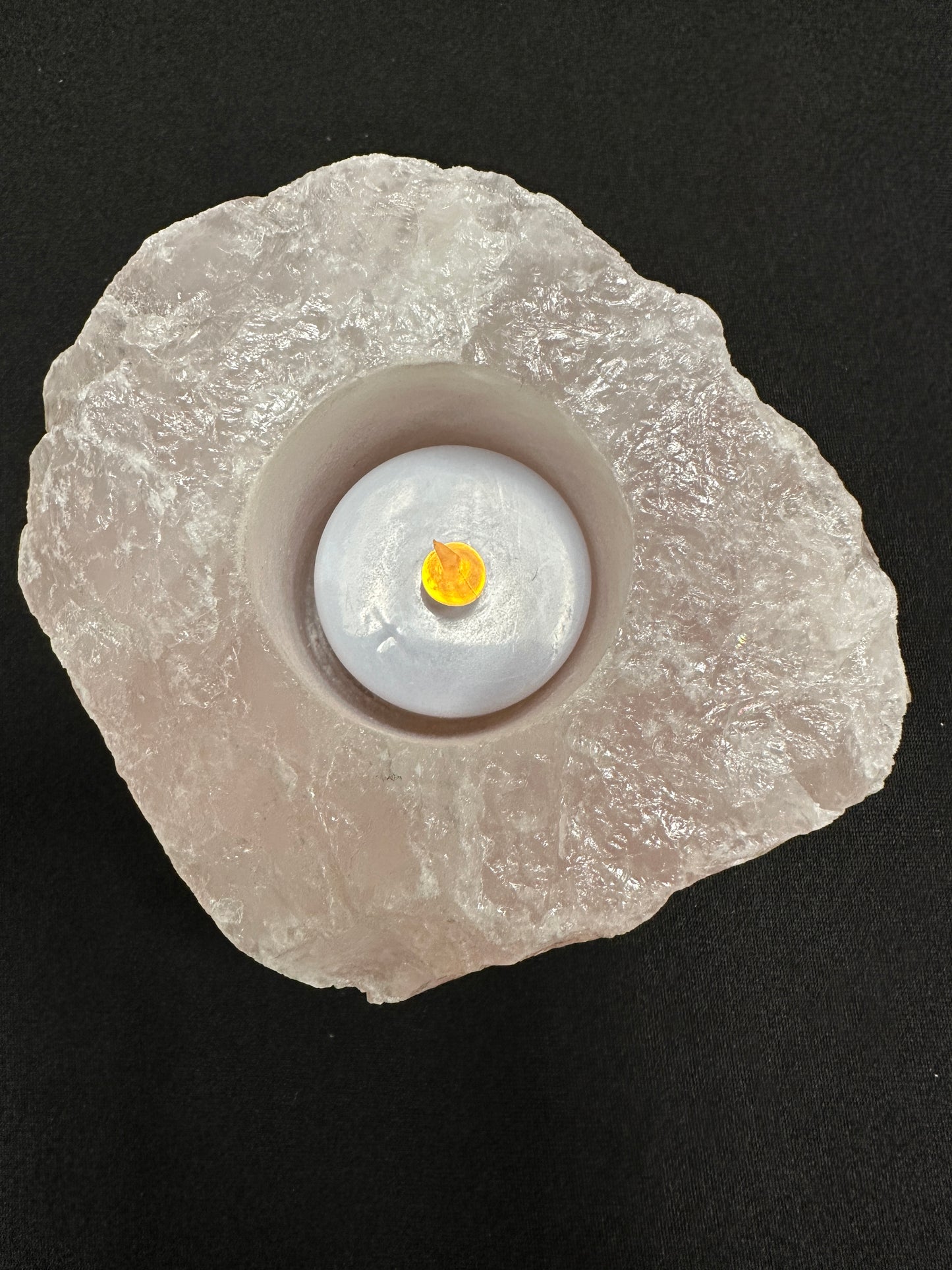 Rose Quartz T-lite Candle Holder