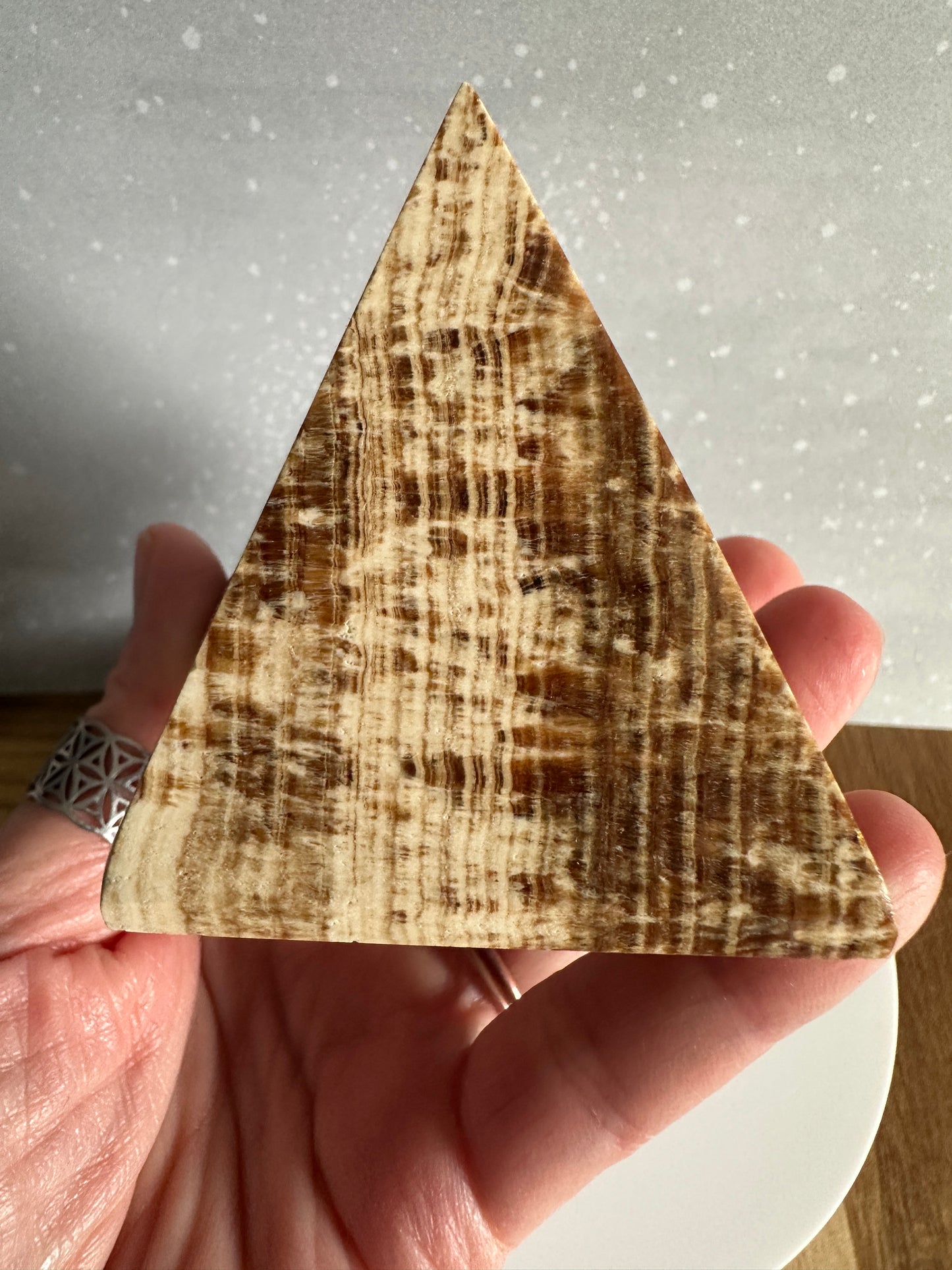 Brown Aragonite Pyramid 245g