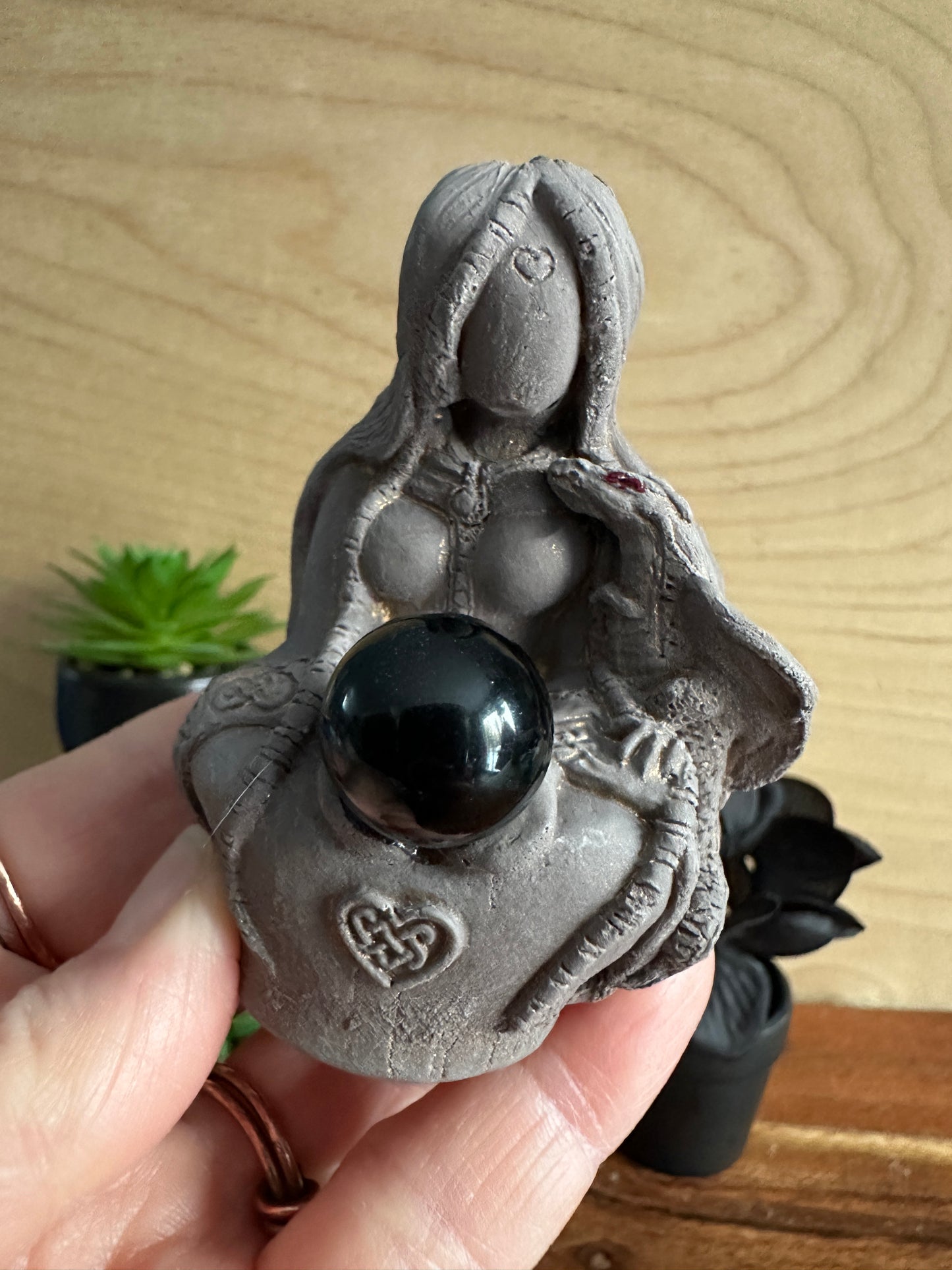 Tiamat Dragon Goddess with Obsidian Sphere