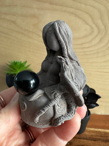 Tiamat Dragon Goddess with Obsidian Sphere