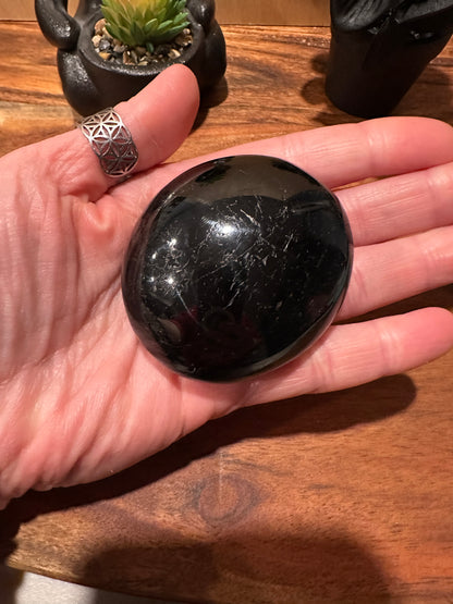 Black Tourmaline Palm Stone