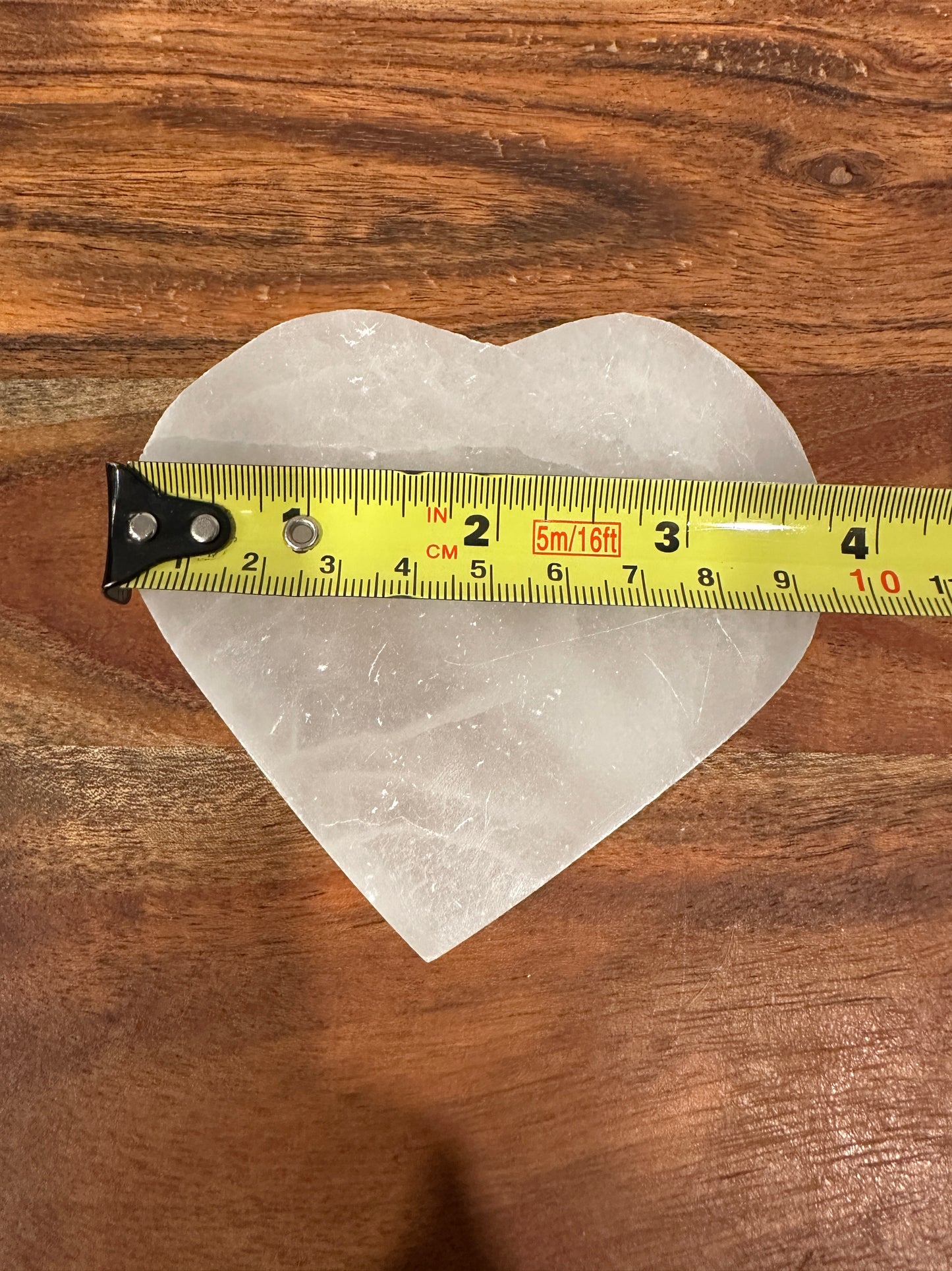 Heart Satin Spar Selenite Charging Plate