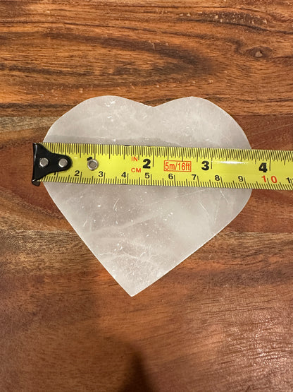 Heart Satin Spar Selenite Charging Plate