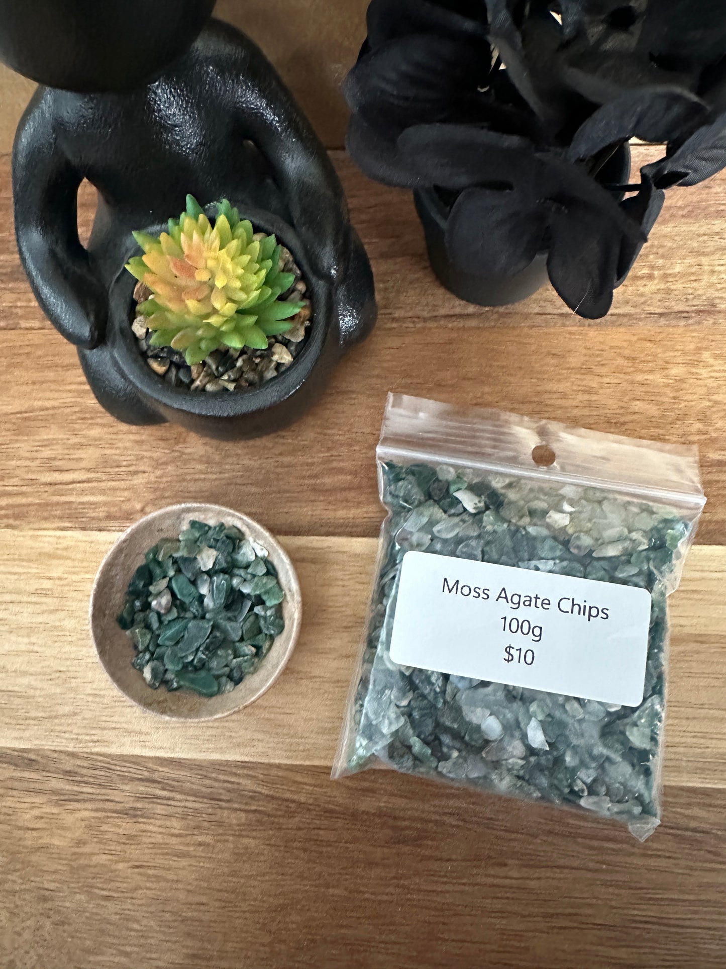 Moss Agate Chips 100g