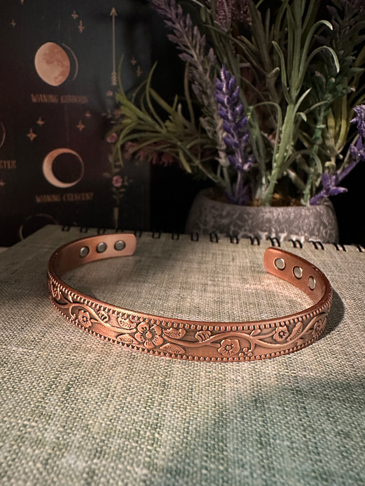 Flowers Magnetic Copper Bracelet