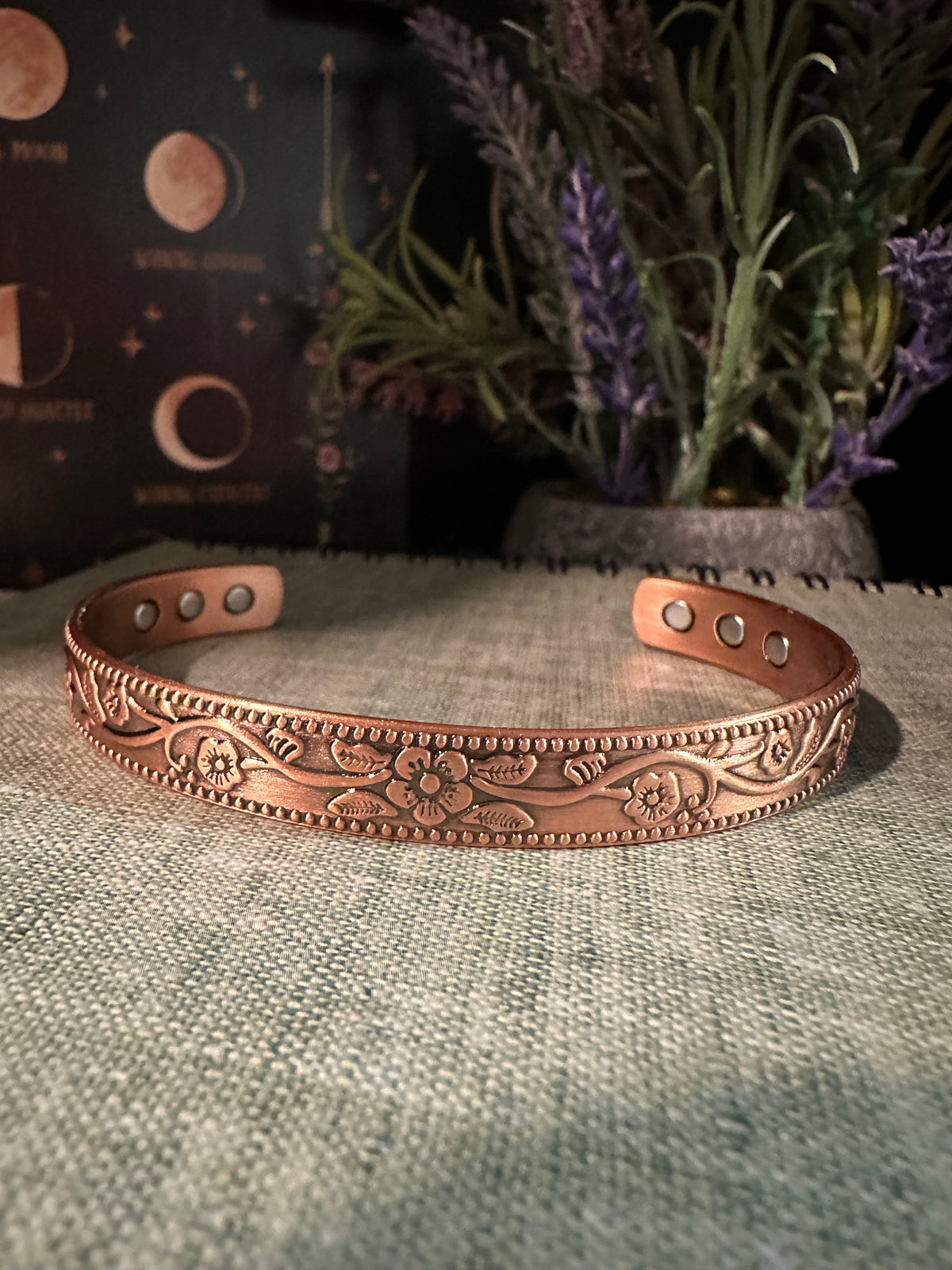 Flowers Magnetic Copper Bracelet