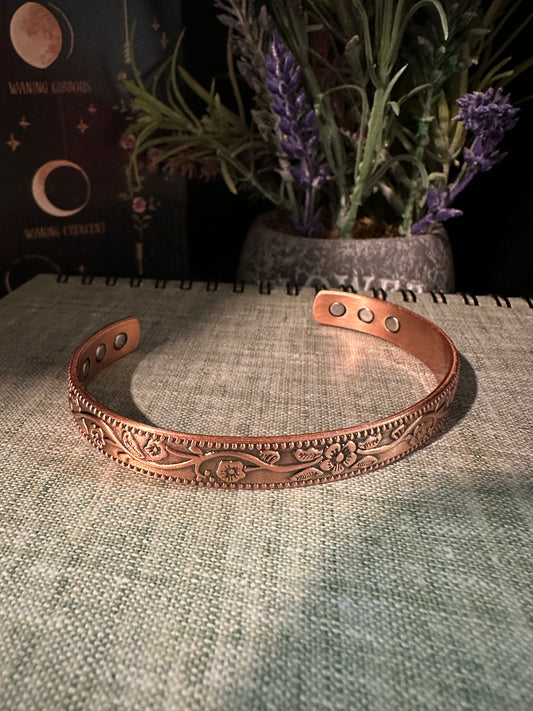 Flowers Magnetic Copper Bracelet