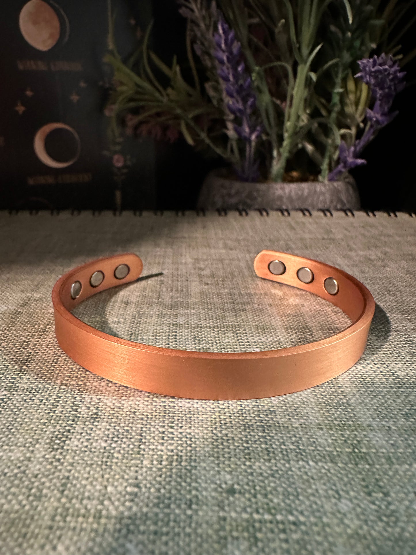 XS Matte Finish Magnetic Copper Cuff Bracelet