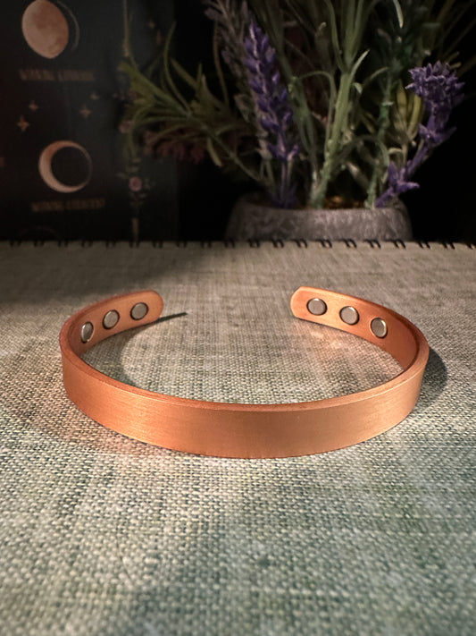 XS Matte Finish Magnetic Copper Cuff Bracelet