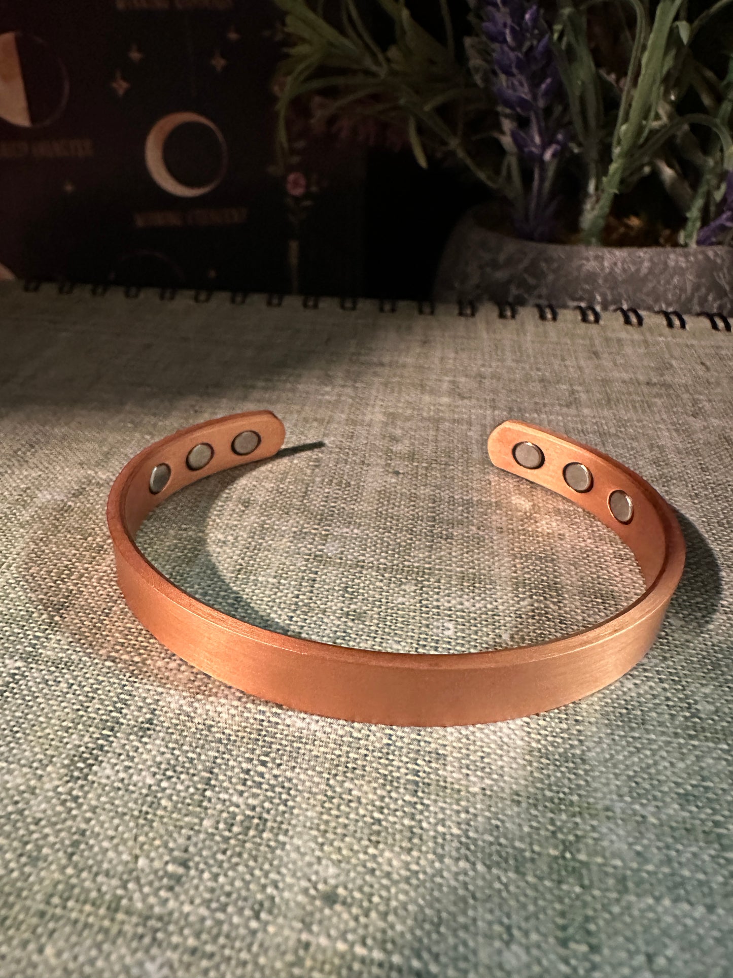 XS Matte Finish Magnetic Copper Cuff Bracelet