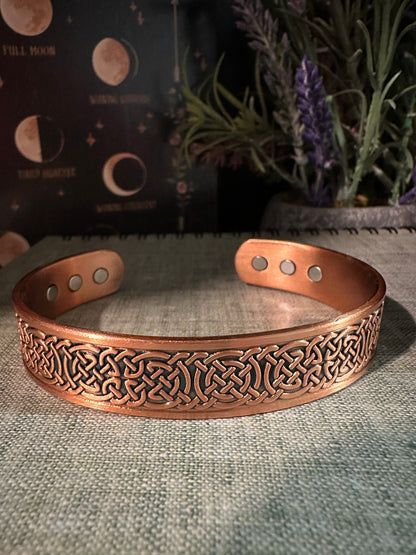 Viking Weave Magnetic Copper Cuff Bracelet