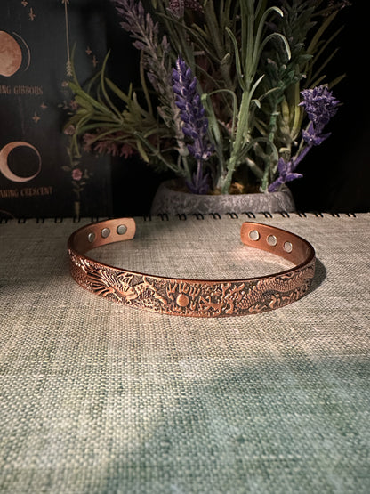 Phoenix & Dragon Copper Magnetic Bracelet