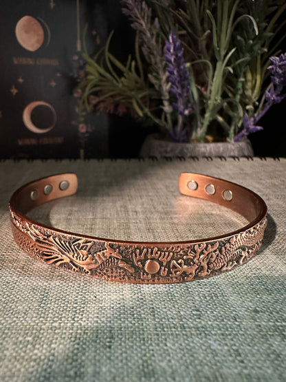Phoenix & Dragon Copper Magnetic Bracelet