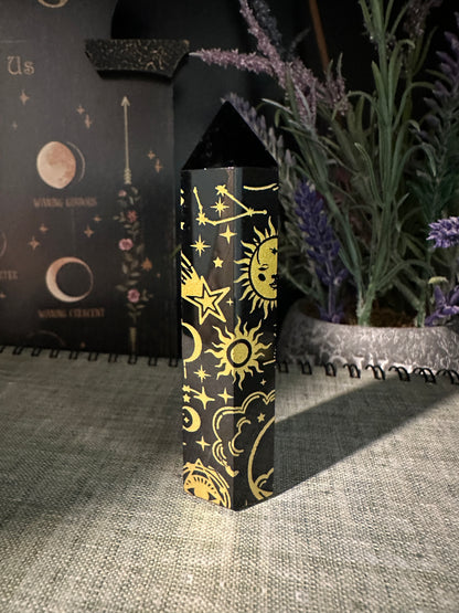 Obsidian Embossed Towers