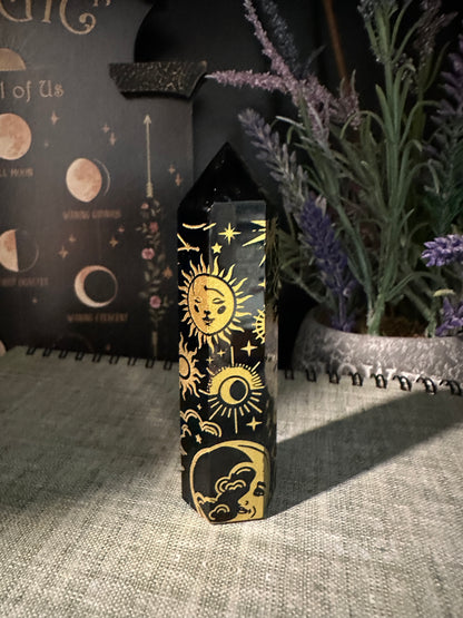 Obsidian Embossed Towers