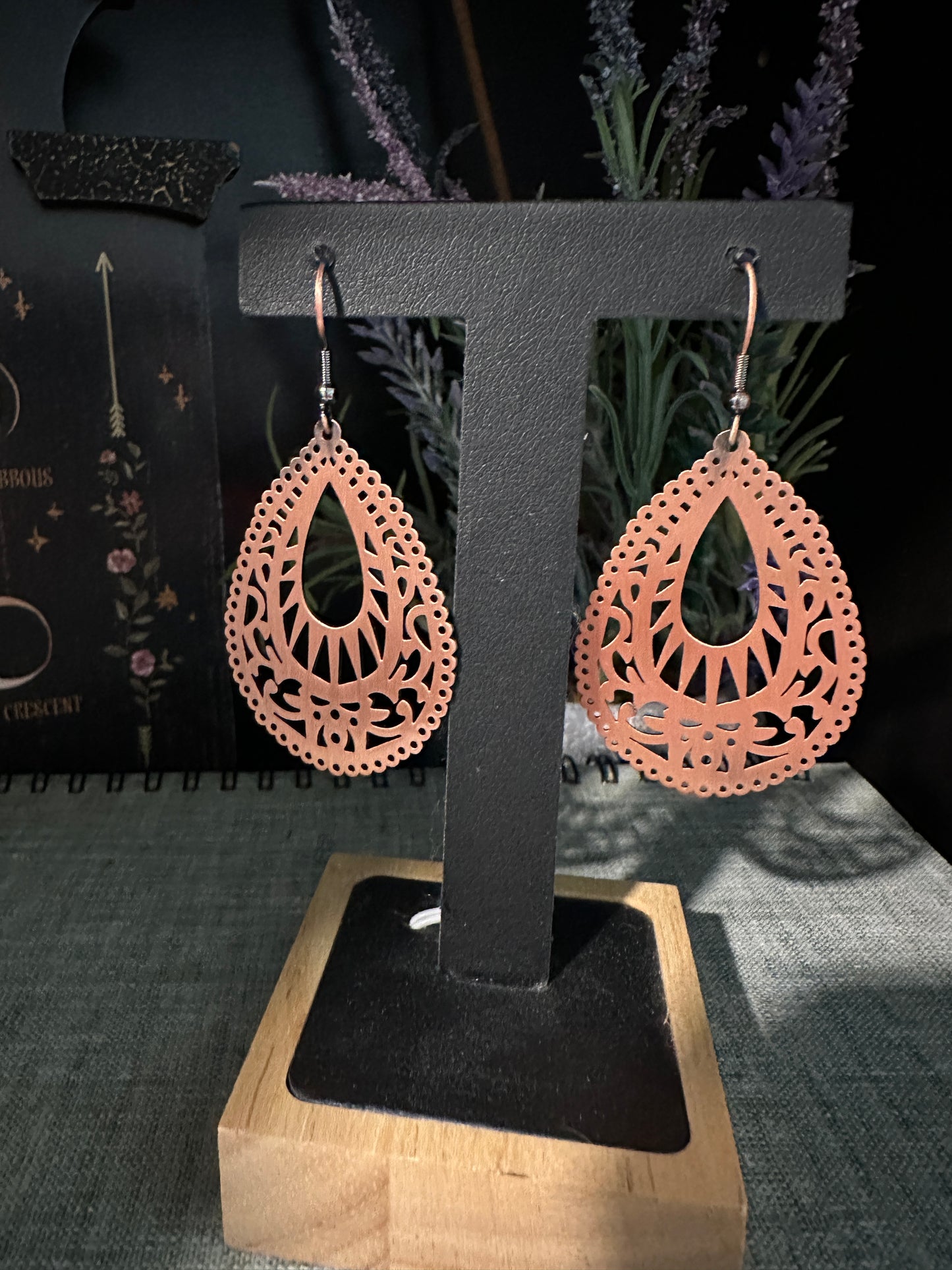 Copper Earrings Teardrop
