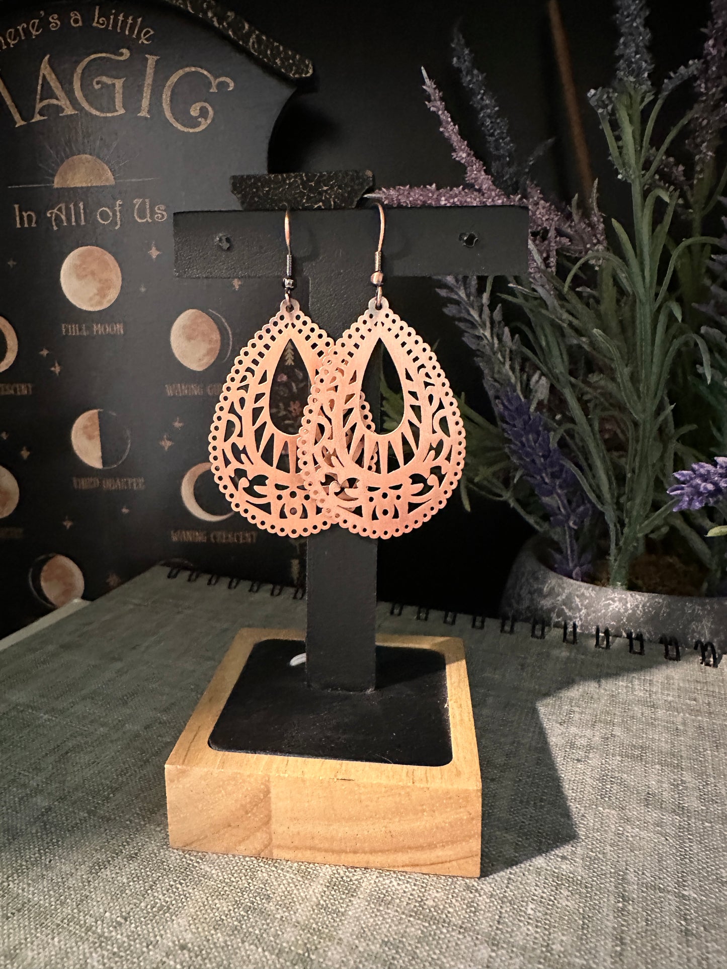 Copper Earrings Teardrop