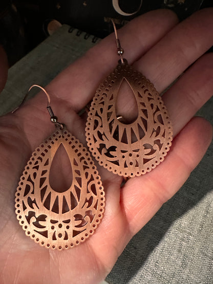 Copper Earrings Teardrop