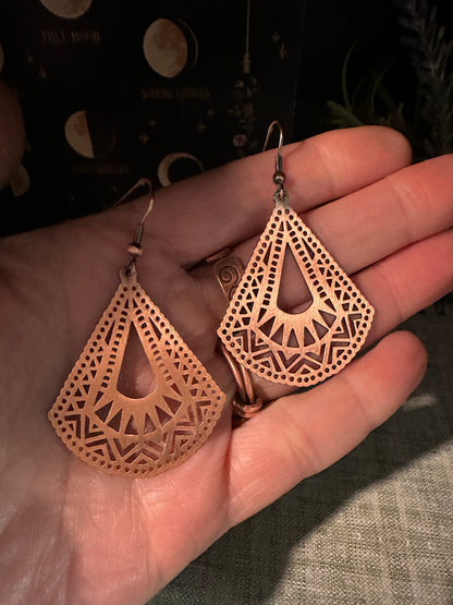 Copper Earrings Fan