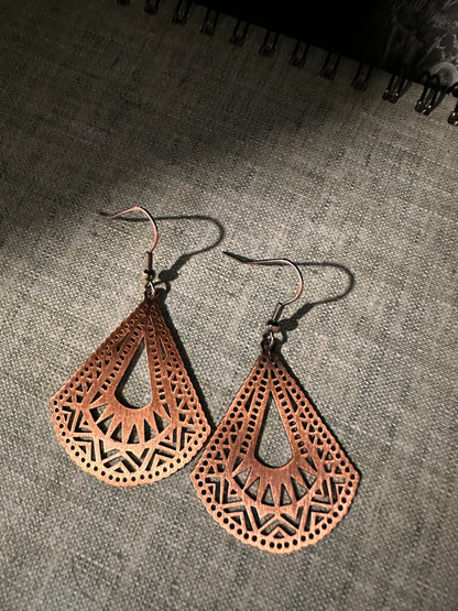 Copper Earrings Fan
