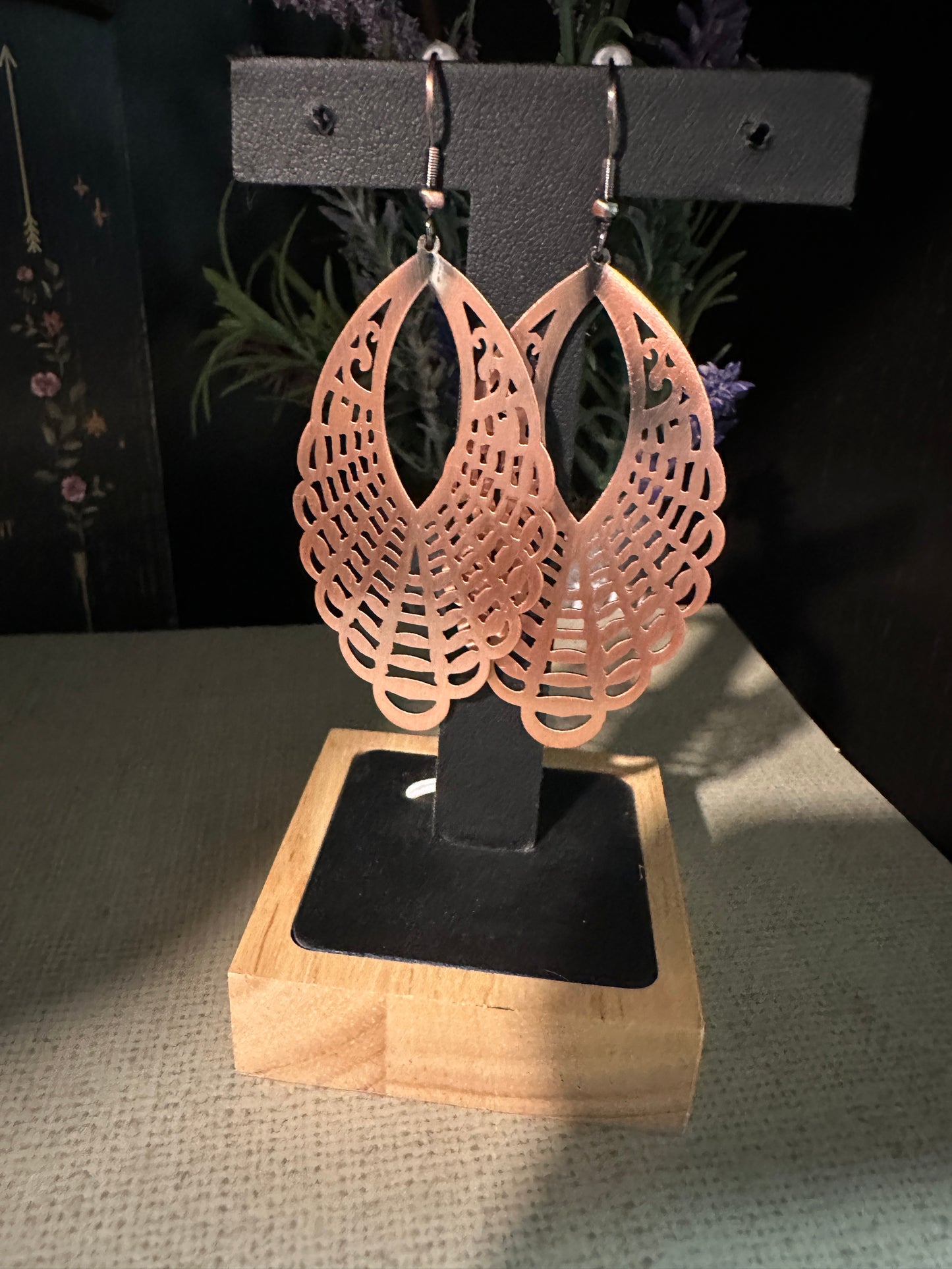 Copper Earrings Angel Wings