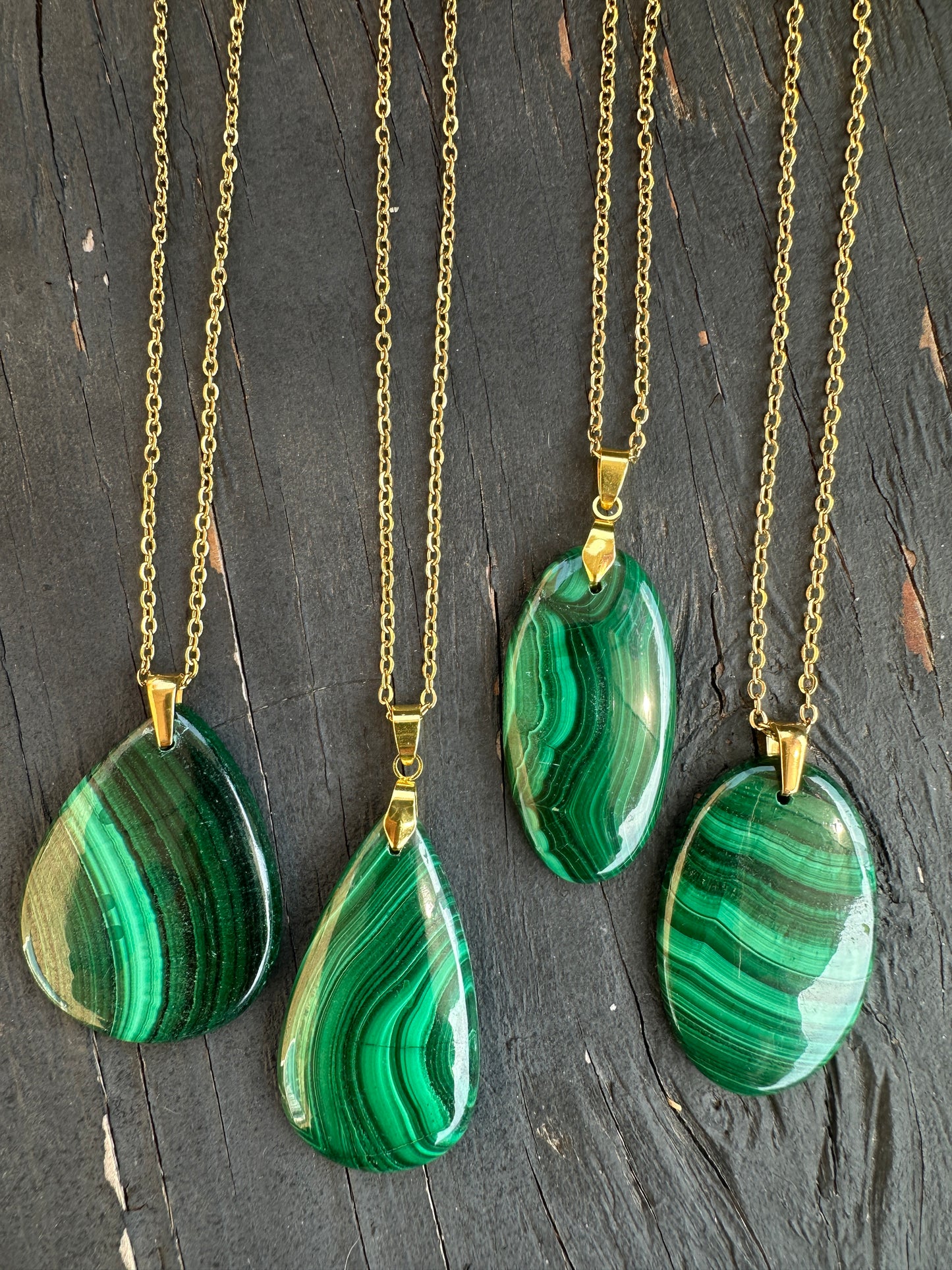 Malachite necklaces