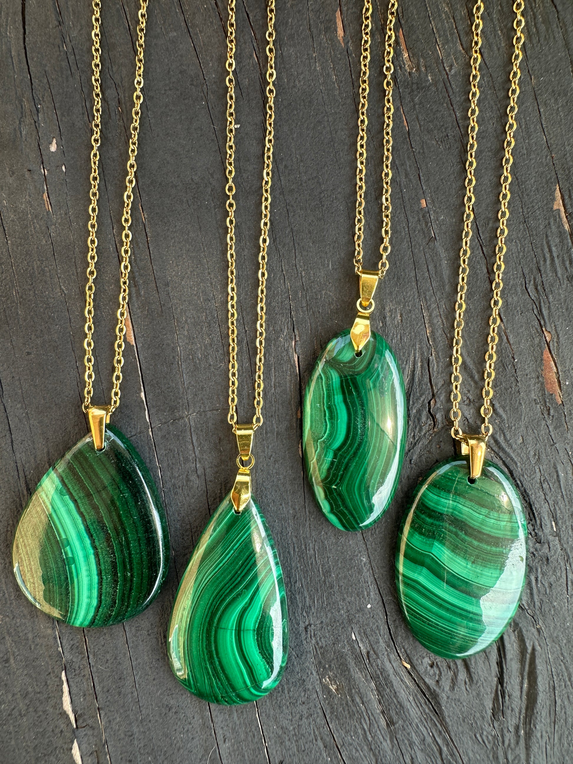 Malachite necklaces