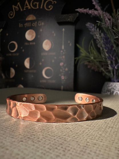 Hammered Magnetic Copper Bracelet