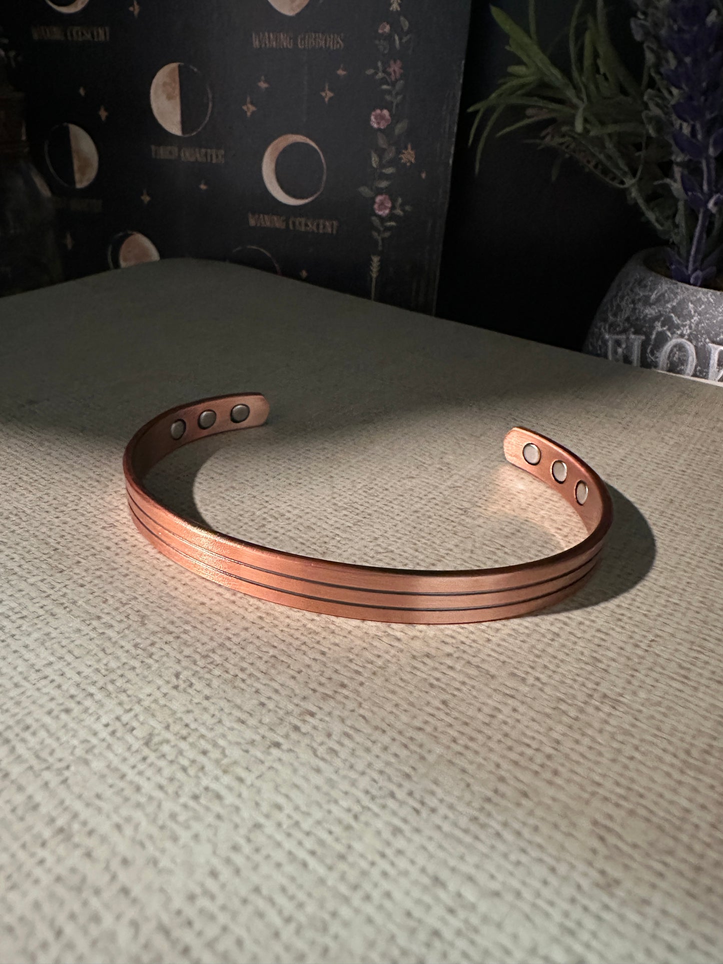 Double Black Line Magnetic Copper Bracelet