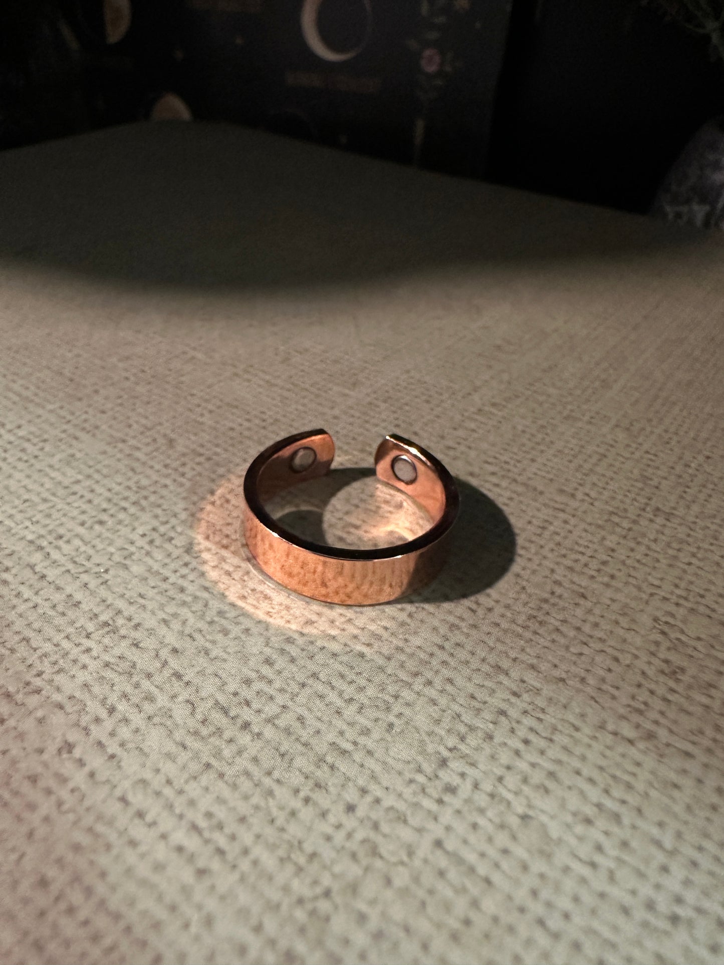 shiny copper ring with magnets