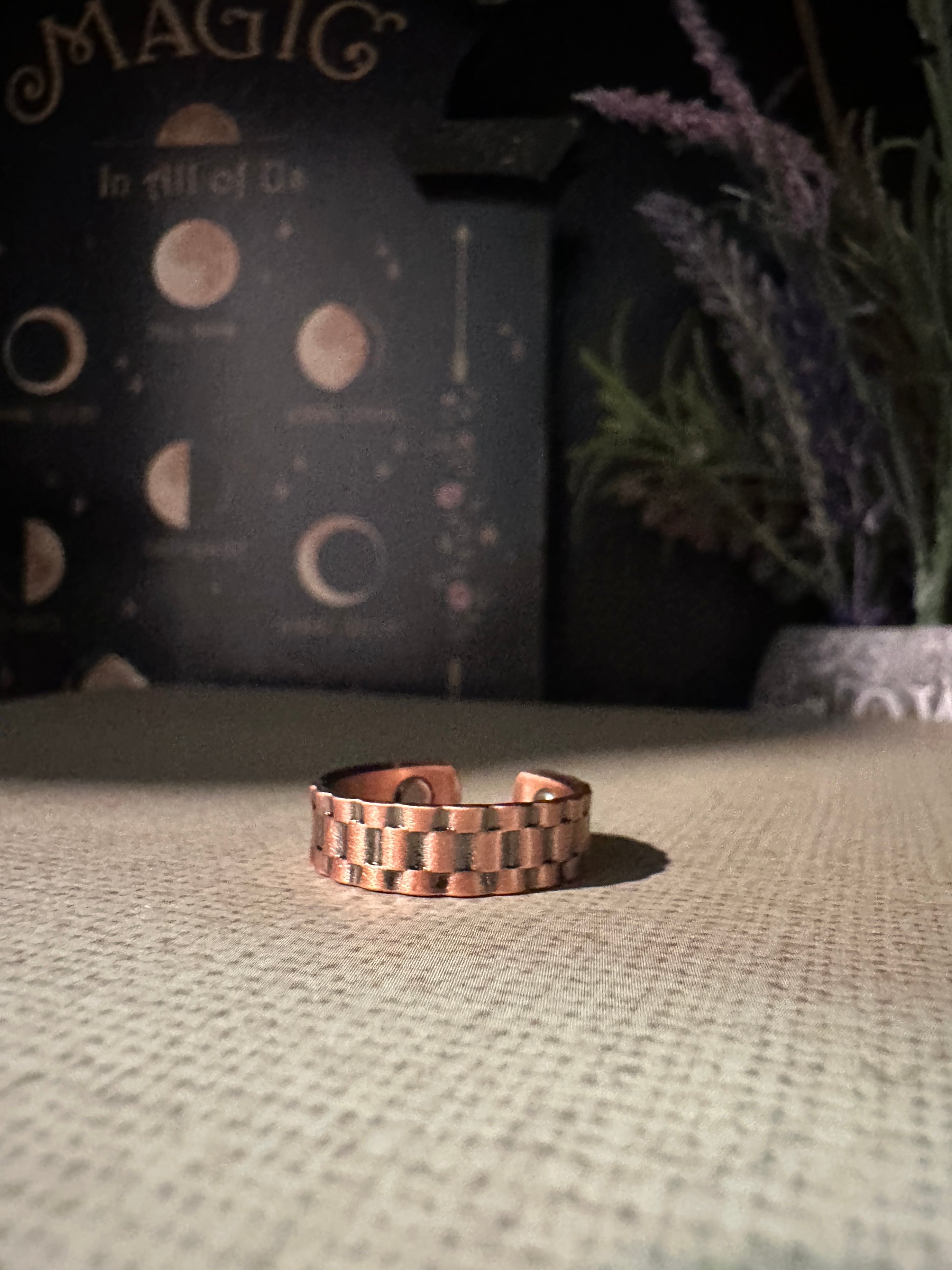 watchband copper ring with 2 magnets