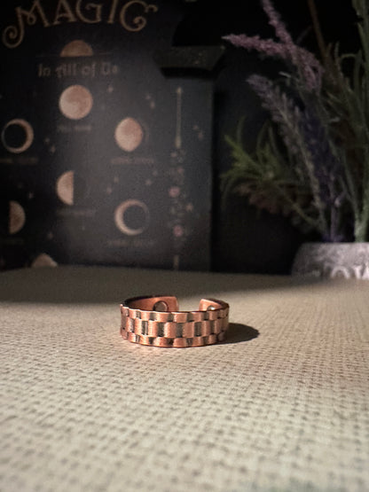 watchband copper ring with 2 magnets