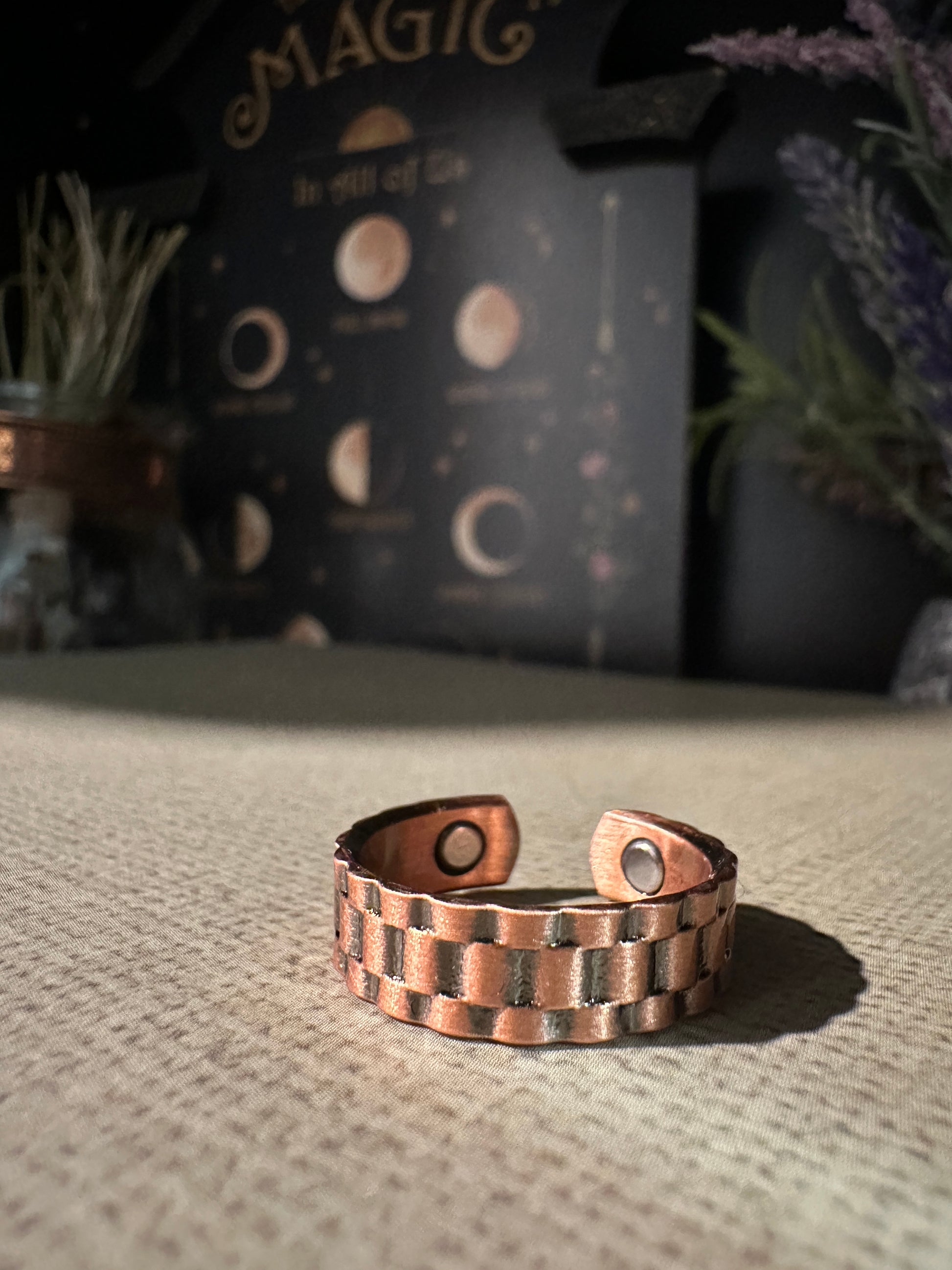 Watchband copper ring with magnets