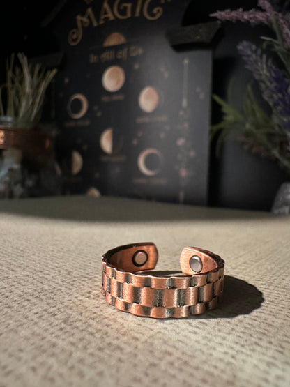 Watchband copper ring with magnets