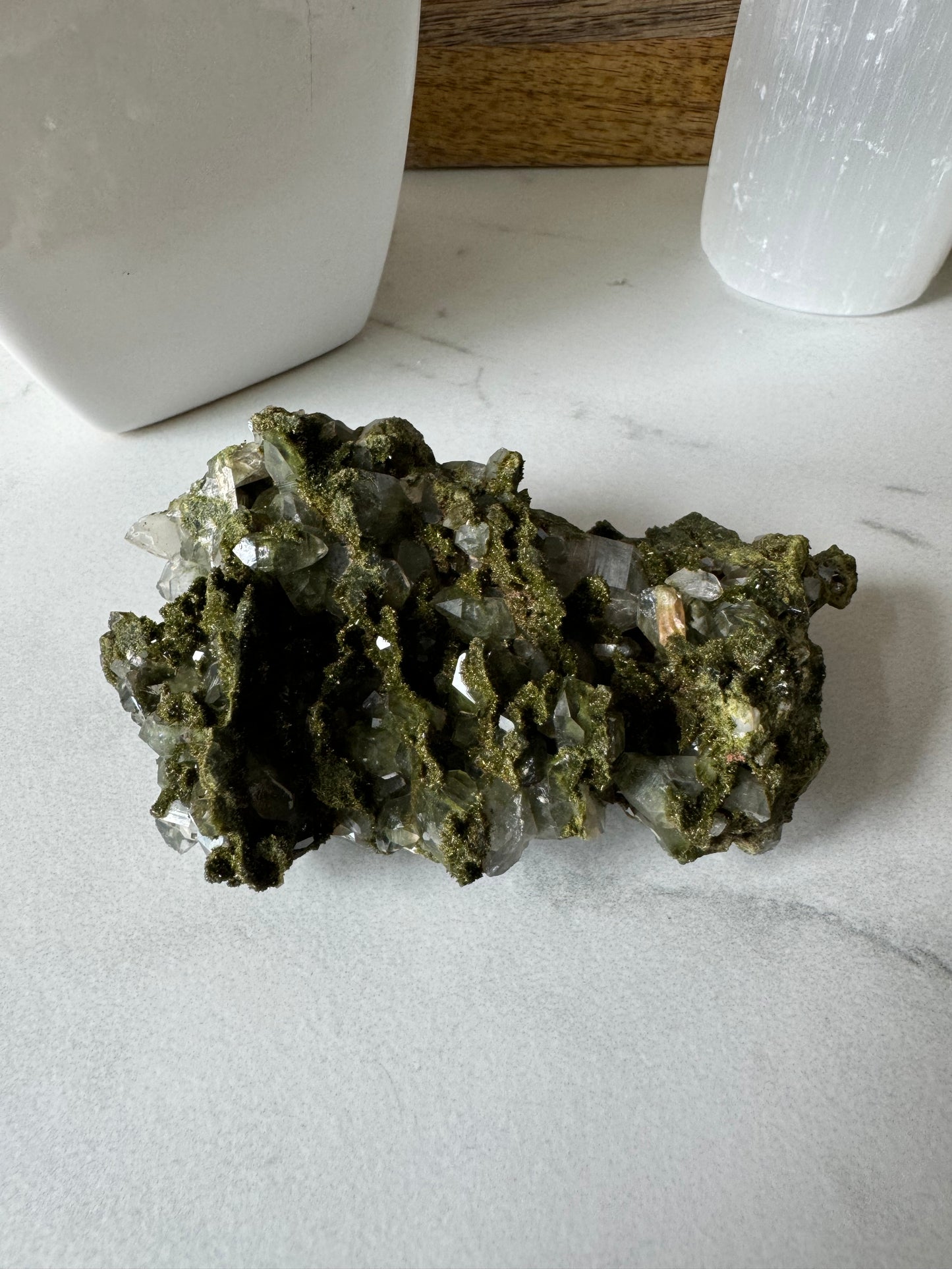 Forest Epidote and Quartz 91g