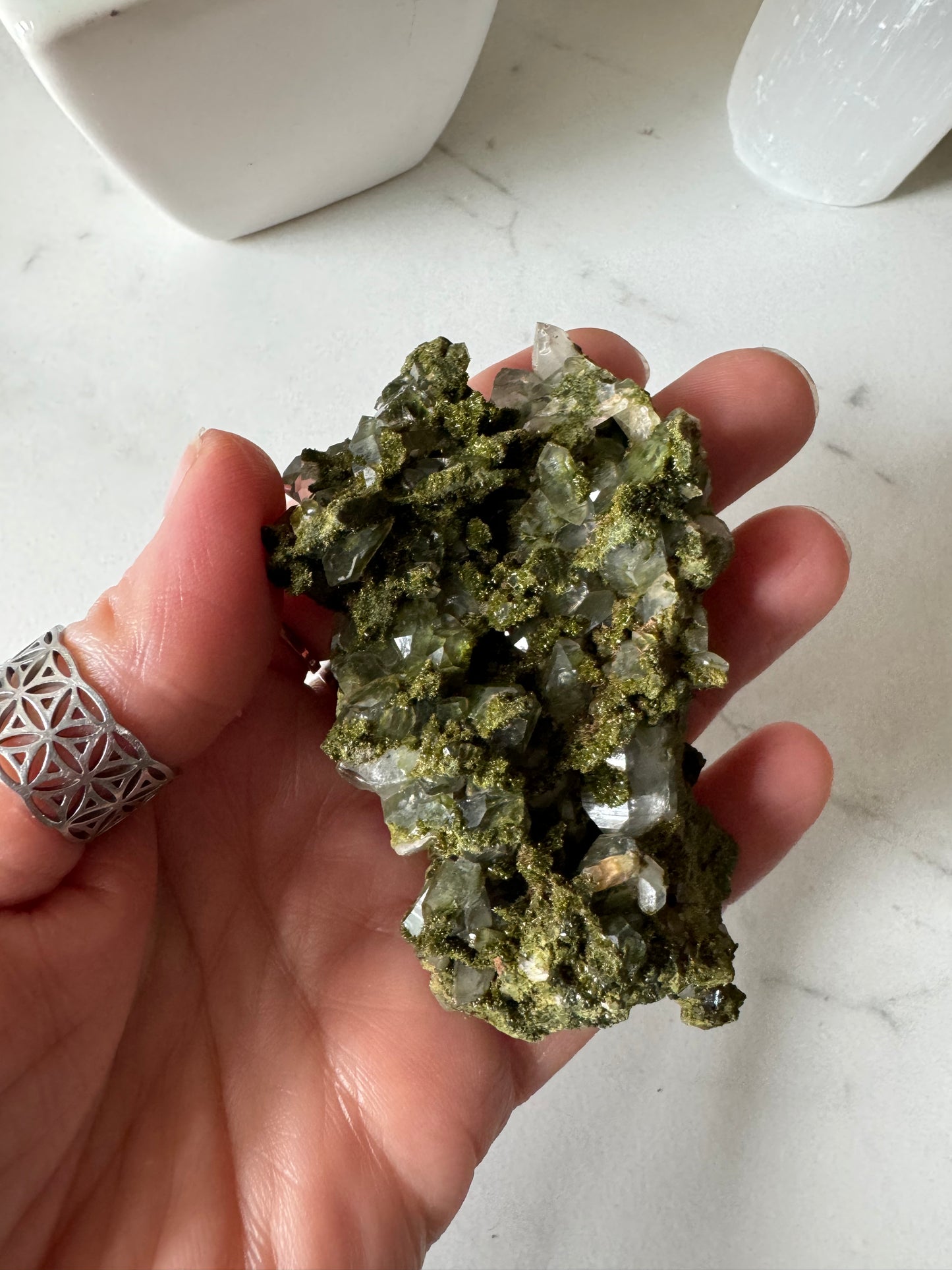 Forest Epidote and Quartz 91g