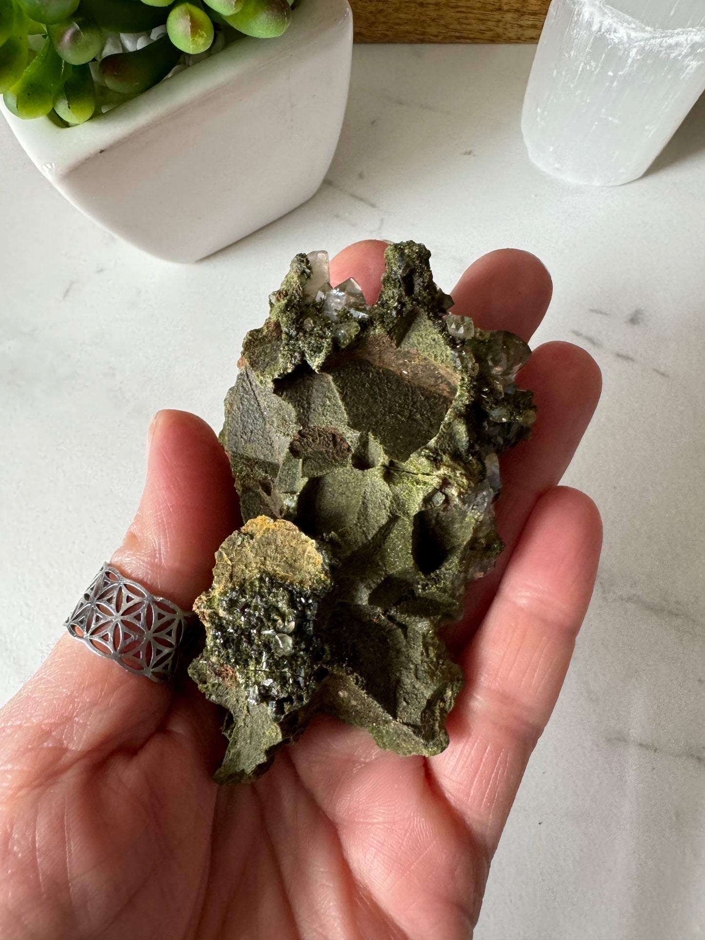 Forest Epidote and Quartz 91g
